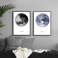 Ay ve Dünya  Çerçeveli Tablo Seti