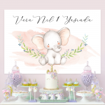 Fil Elephant Doğum Günü Arkafon Afiş Tasarımı 