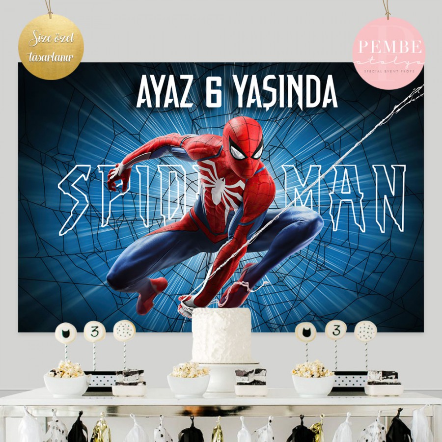 Spiderman Doğum Günü Arka fon Afiş