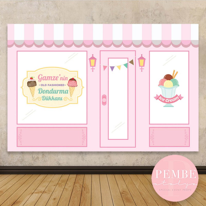 Dondurma Dükkanı Concept Doğum Günü Arkafon Tasarımı