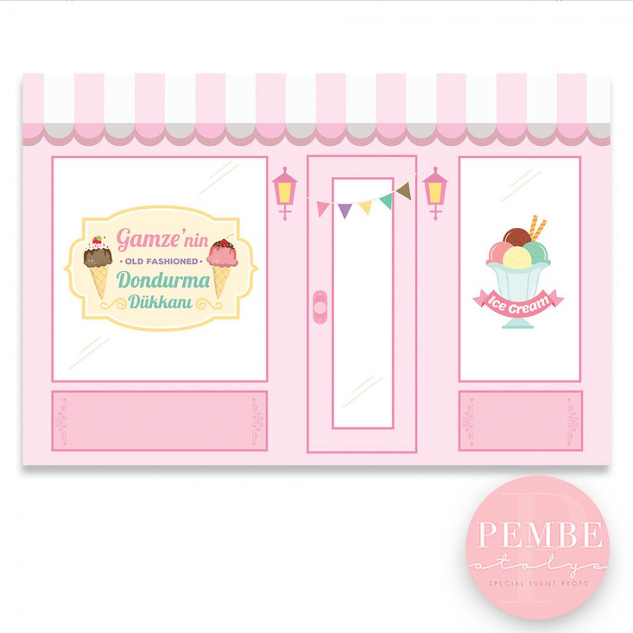 Dondurma Dükkanı Concept Doğum Günü Arkafon Afiş Tasarımı